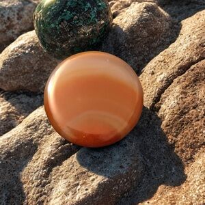 Polished Red Agate Worry Stone | Grounding Crystal | 60g